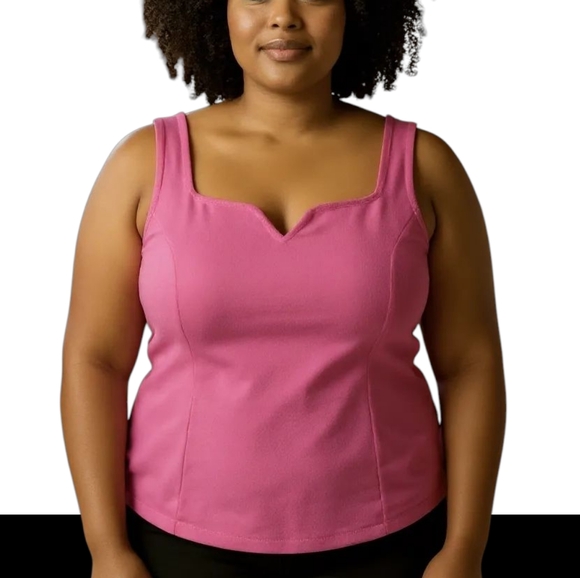 New Ava & Viv Vibrant Pink Tank Top Size 4X - Picture 1 of 5